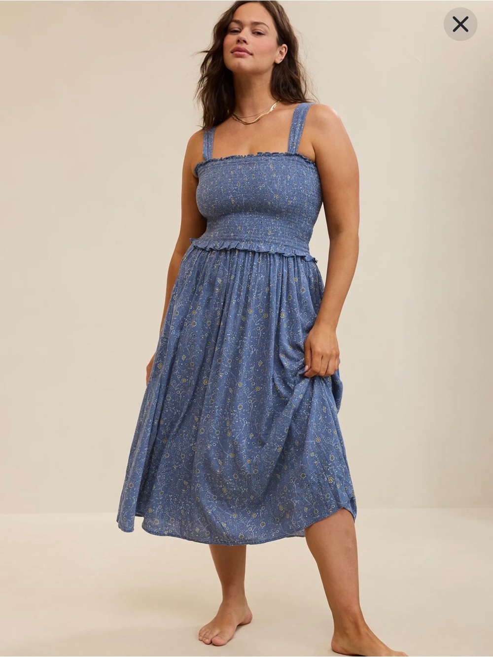 Aerie At the Barre Smocked Midi Dress